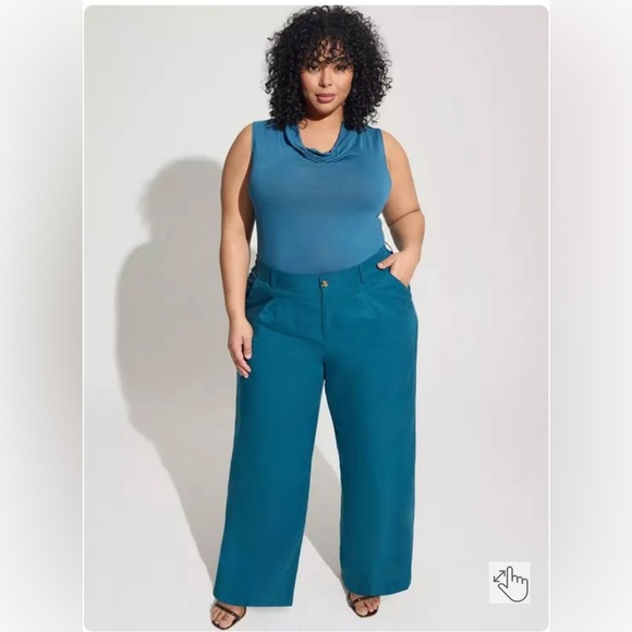 Torrid Wide Leg Studio Linen High-Rise Pant - Picture 3 of 5